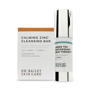 Dermatologist recommended Facial Redness Relief Kit with Green Tea Antioxidant Skin Therapy.