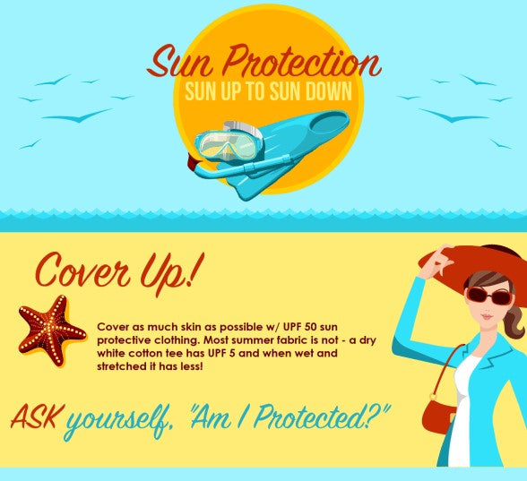 Sun protection tips with educational infographic