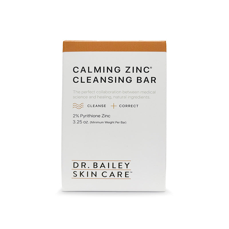 Calming Zinc Bar Soap; Dermatologist Formulated Pyrithione Zinc Cleanser Dr. Bailey Skin Care