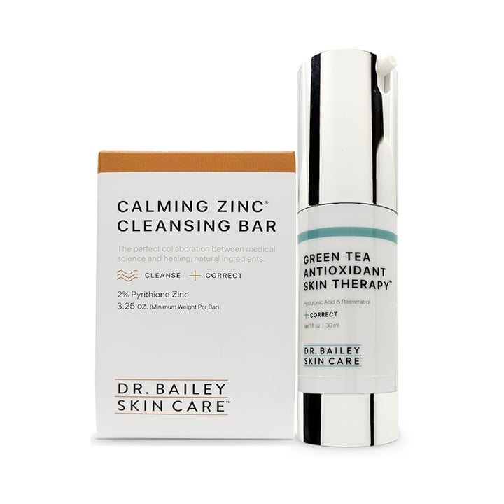Dermatologist recommended Facial Redness Relief Kit with Green Tea Antioxidant Skin Therapy.