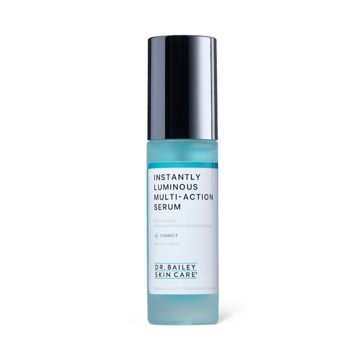 Instantly Luminous Multi-Action Facial Serum hydrates, plumps fine lines and wrinkles. Suitable for dry, sensitive, or crepey skin.