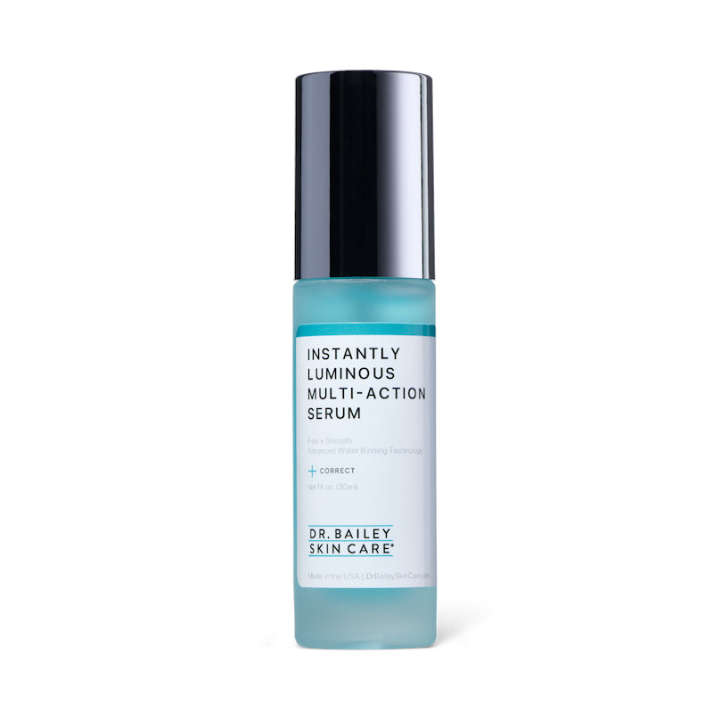 Instantly Luminous Multi-Action Facial Serum hydrates, plumps fine lines and wrinkles. Suitable for dry, sensitive, or crepey skin.