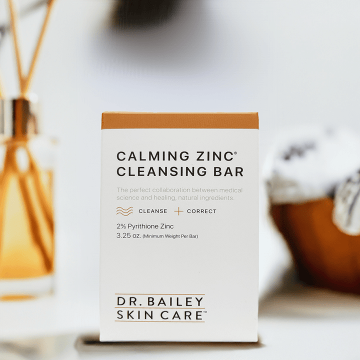 Natural face & body pyrithione zinc bar soap for rosacea, facial redness, and yeast acne.
