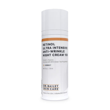 High-concentration 10x anti-wrinkle retinol night cream reduces the appearance of wrinkles and fine lines.
