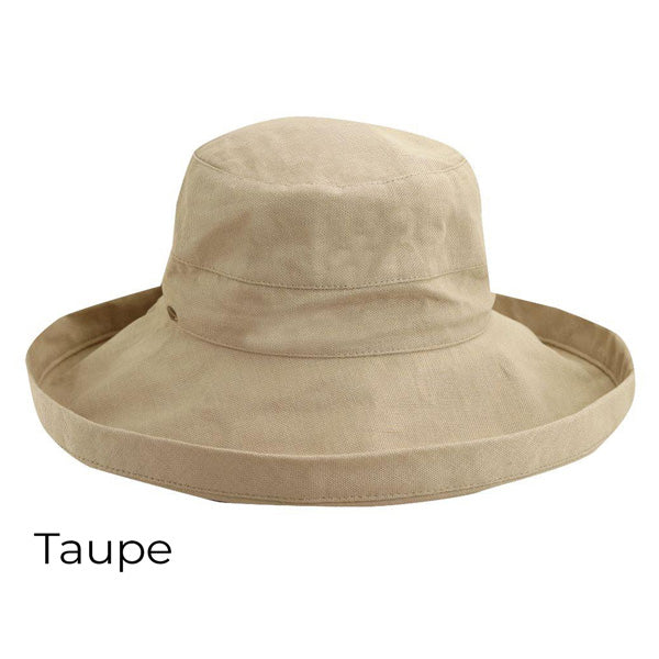 dermatologist approved woman's UPF50 sun protection hat taupe